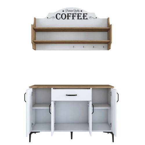 Set Dulap Bucătărie NICE 2 rafturi 4 uși 1 sertar, 120 x 79 cm - Maroom