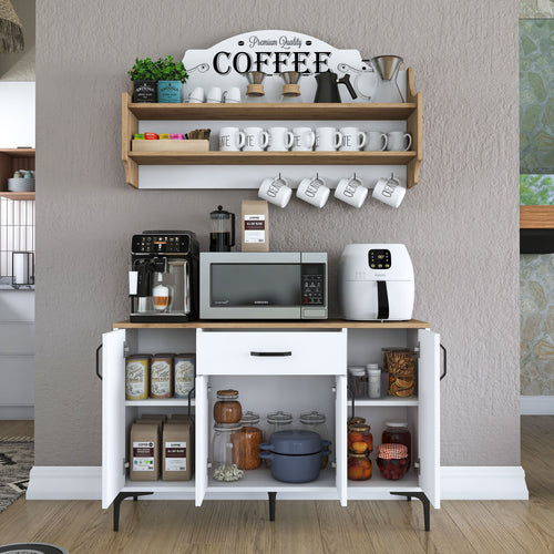 Set Dulap Bucătărie NICE 2 rafturi 4 uși 1 sertar, 120 x 79 cm - Maroom