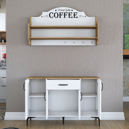 Set Dulap Bucătărie NICE 2 rafturi 4 uși 1 sertar, 120 x 79 cm - Maroom