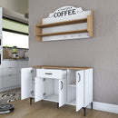 Set Dulap Bucătărie NICE 2 rafturi 4 uși 1 sertar, 120 x 79 cm - Maroom