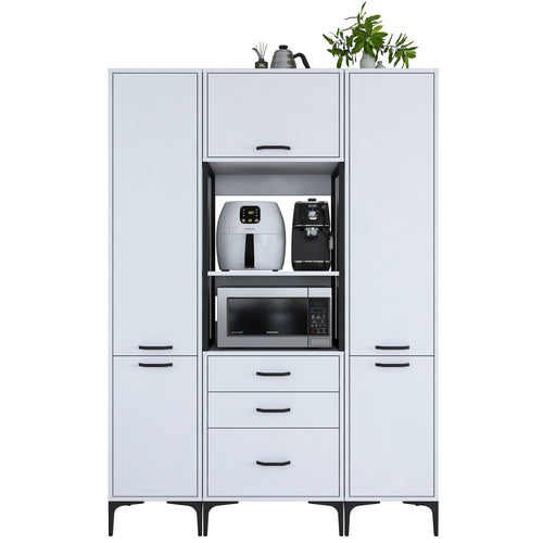 Set Dulap Bucătărie NICE 5 uși 3 sertare, 140 x 199 cm 