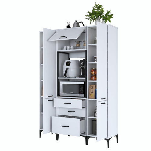 Set Dulap Bucătărie NICE 5 uși 3 sertare, 140 x 199 cm 