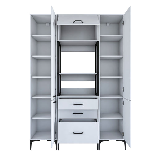 Set Dulap Bucătărie NICE 5 uși 3 sertare, 140 x 199 cm 