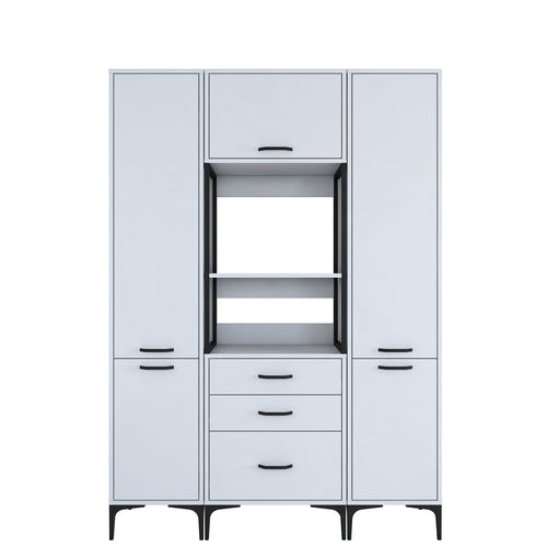 Set Dulap Bucătărie NICE 5 uși 3 sertare, 140 x 199 cm 