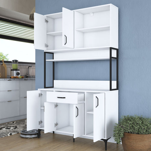 Dulap Bucătărie NICE 6 uși 1 sertar 3 rafturi, 120 x 199 cm - Maroom