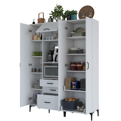 Dulap Bucătărie NICE 4 uși 3 sertare 2 rafturi, 150 x 199 cm - Maroom