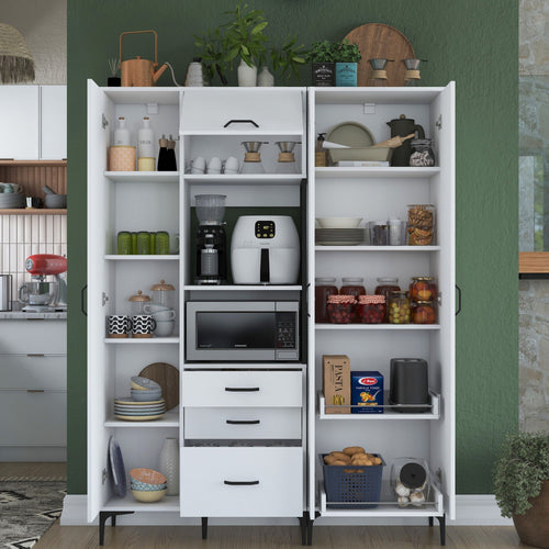 Dulap Bucătărie NICE 4 uși 3 sertare 2 rafturi, 150 x 199 cm - Maroom