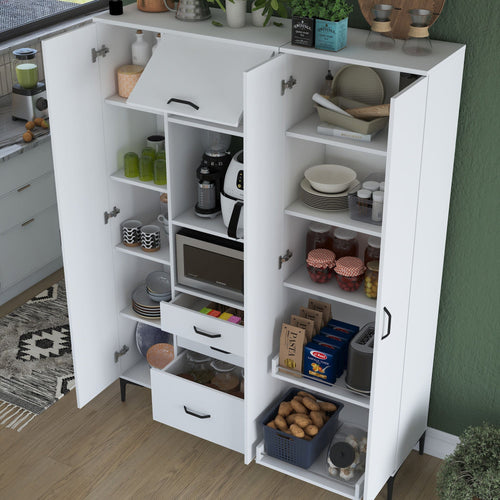 Dulap Bucătărie NICE 4 uși 3 sertare 2 rafturi, 150 x 199 cm - Maroom