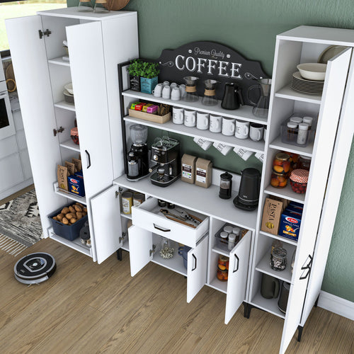 Set Dulap Bucătărie NICE 2 rafturi 8 uși 1 sertar, 220 x 199 cm 