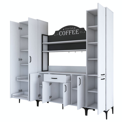 Set Dulap Bucătărie NICE 2 rafturi 8 uși 1 sertar, 220 x 199 cm 