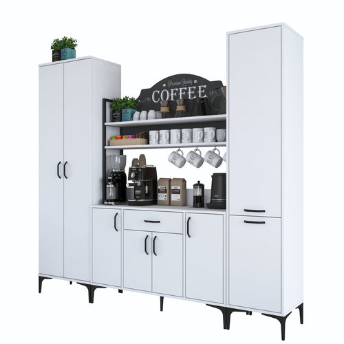 Set Dulap Bucătărie NICE 2 rafturi 8 uși 1 sertar, 220 x 199 cm 