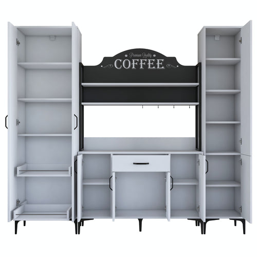 Set Dulap Bucătărie NICE 2 rafturi 8 uși 1 sertar, 220 x 199 cm 