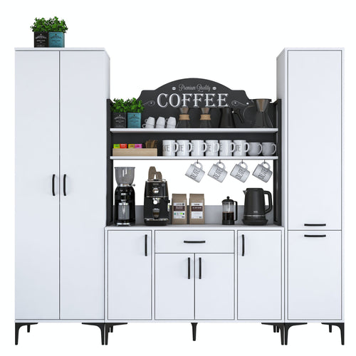 Set Dulap Bucătărie NICE 2 rafturi 8 uși 1 sertar, 220 x 199 cm 