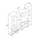 Set Dulap Bucătărie NICE 2 rafturi 8 uși 1 sertar, 220 x 199 cm 