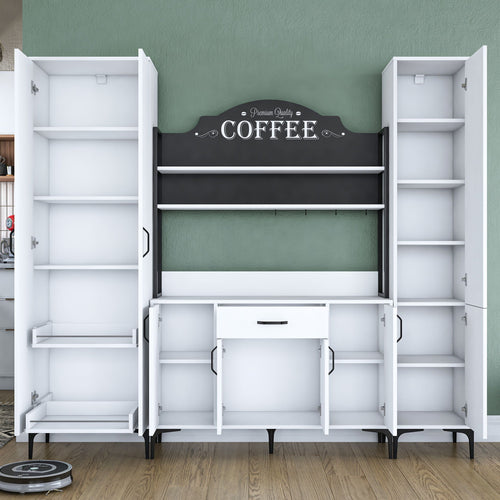 Set Dulap Bucătărie NICE 2 rafturi 8 uși 1 sertar, 220 x 199 cm 