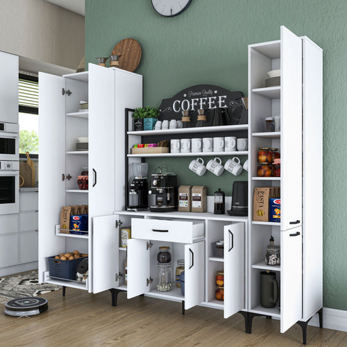 Set Dulap Bucătărie NICE 2 rafturi 8 uși 1 sertar, 220 x 199 cm 