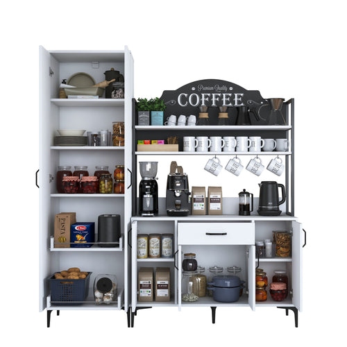 Set Dulap Bucătărie NICE 2 rafturi 6 uși 1 sertar, 180 x 199 cm 