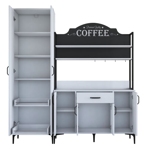 Set Dulap Bucătărie NICE 2 rafturi 6 uși 1 sertar, 180 x 199 cm 