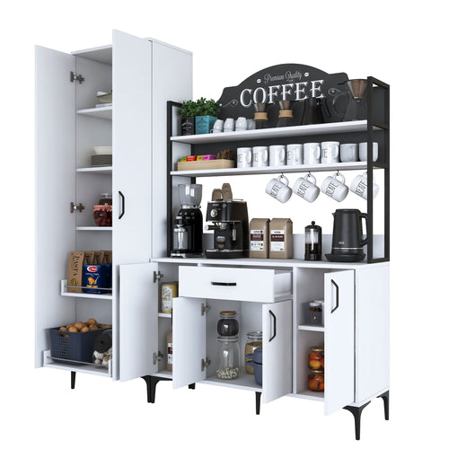 Set Dulap Bucătărie NICE 2 rafturi 6 uși 1 sertar, 180 x 199 cm 