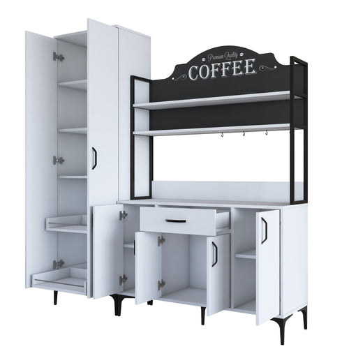 Set Dulap Bucătărie NICE 2 rafturi 6 uși 1 sertar, 180 x 199 cm 