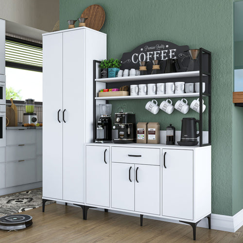 Set Dulap Bucătărie NICE 2 rafturi 6 uși 1 sertar, 180 x 199 cm 