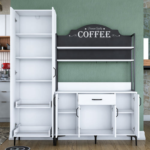 Set Dulap Bucătărie NICE 2 rafturi 6 uși 1 sertar, 180 x 199 cm 