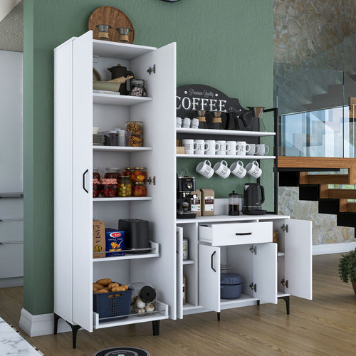 Set Dulap Bucătărie NICE 2 rafturi 6 uși 1 sertar, 180 x 199 cm 