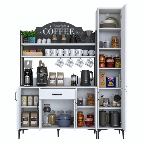 Set Dulap Bucătărie NICE 2 rafturi 6 uși 1 sertar, 160 x 199 cm 