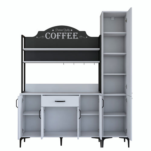 Set Dulap Bucătărie NICE 2 rafturi 6 uși 1 sertar, 160 x 199 cm 