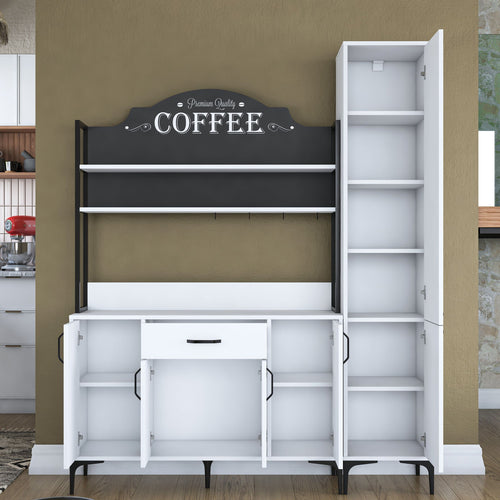 Set Dulap Bucătărie NICE 2 rafturi 6 uși 1 sertar, 160 x 199 cm 