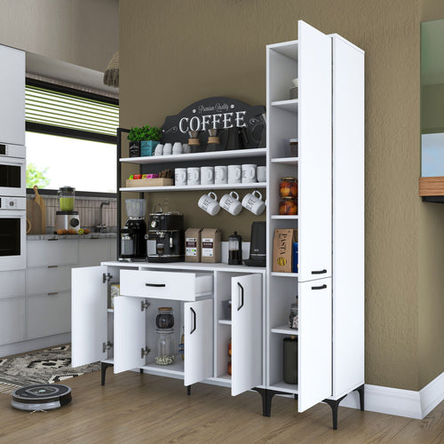 Set Dulap Bucătărie NICE 2 rafturi 6 uși 1 sertar, 160 x 199 cm 