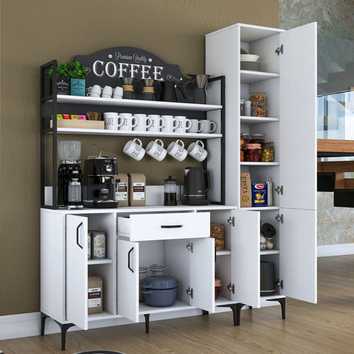 Set Dulap Bucătărie NICE 2 rafturi 6 uși 1 sertar, 160 x 199 cm 