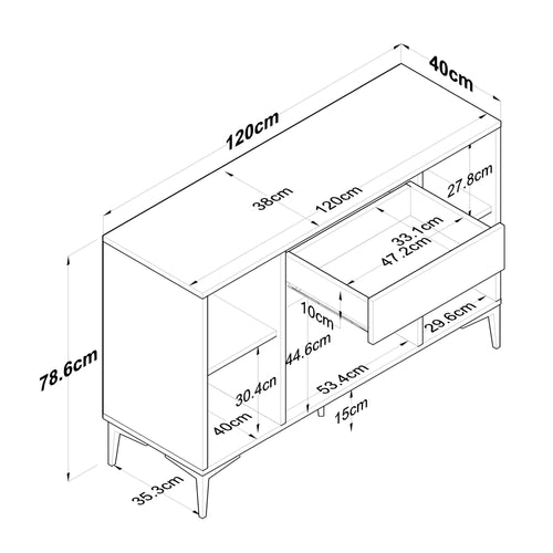 Dulap Bucătărie NICE 4 uși 1 sertar, 120 x 79 cm, Opțiuni culoare 