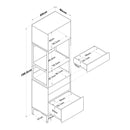 Dulap Bucătărie NICE 2 rafturi 1 ușa 3 sertare, 60 x 199 cm 
