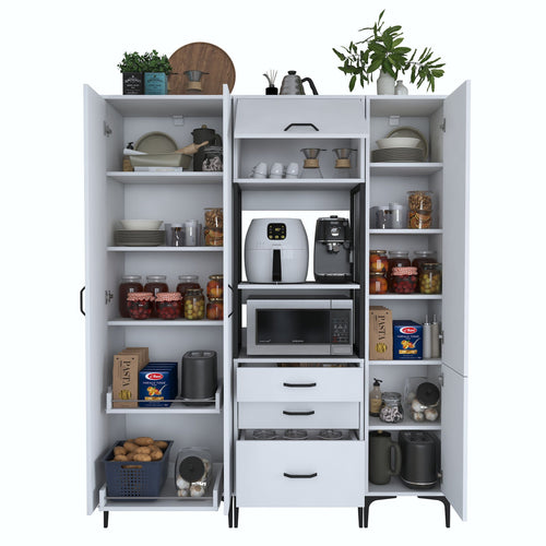 Set Dulap Bucătărie NICE 2 rafturi 5 uși 3 sertare, 160 x 199 cm 