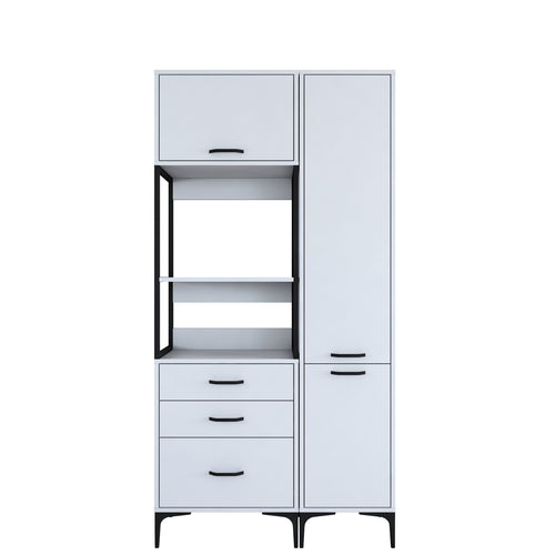 Set Dulap Bucătărie NICE 2 rafturi 3 uși 3 sertare, 100 x 199 cm 