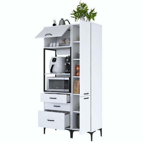 Set Dulap Bucătărie NICE 2 rafturi 3 uși 3 sertare, 100 x 199 cm 