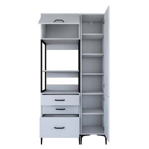 Set Dulap Bucătărie NICE 2 rafturi 3 uși 3 sertare, 100 x 199 cm 