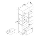 Set Dulap Bucătărie NICE 2 rafturi 3 uși 3 sertare, 100 x 199 cm 
