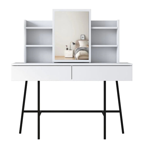 Masă de toaleta BRITNEY 6 rafturi 2 sertare 1 ușa 120 x 132 cm - Maroom