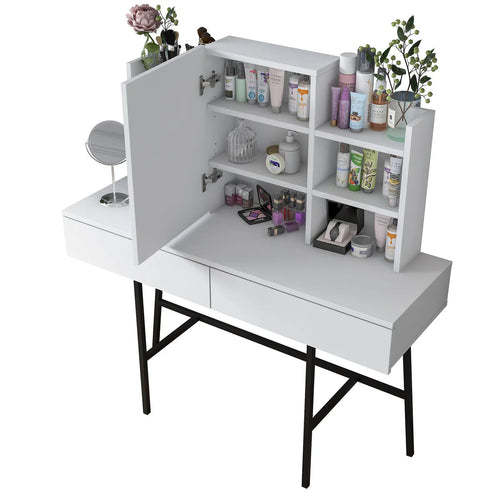 Masă de toaleta BRITNEY 6 rafturi 2 sertare 1 ușa 120 x 132 cm - Maroom