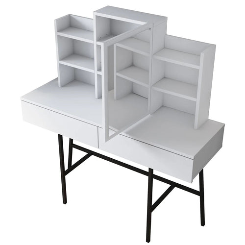 Masă de toaleta BRITNEY 6 rafturi 2 sertare 1 ușa 120 x 132 cm - Maroom