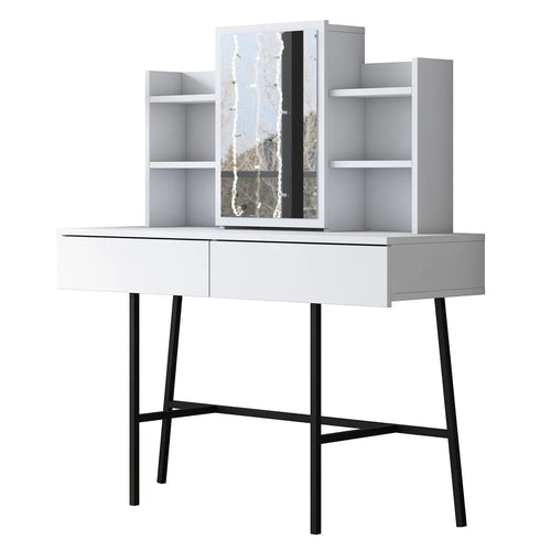 Masă de toaleta BRITNEY 6 rafturi 2 sertare 1 ușa 120 x 132 cm - Maroom