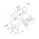 Masă de toaleta BRITNEY 6 rafturi 2 sertare 1 ușa 120 x 132 cm - Maroom