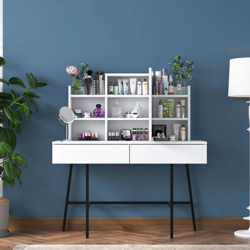 Masă de toaleta BRITNEY 6 rafturi 2 sertare 1 ușa 120 x 132 cm - Maroom