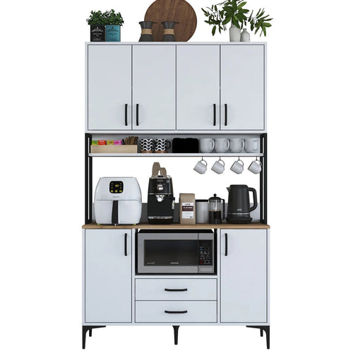 Dulap Bucătărie NICE 2 rafturi 6 uși 2 sertare, 120 x 199 cm - Maroom