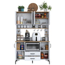 Dulap Bucătărie NICE 4 rafturi 6 uși 2 sertare, 120 x 184 cm - Maroom