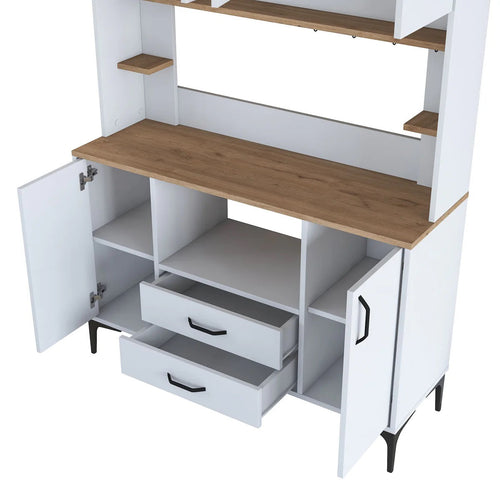 Dulap Bucătărie NICE 4 rafturi 6 uși 2 sertare, 120 x 184 cm - Maroom