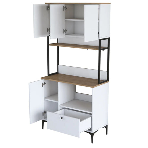 Dulap Bucătărie NICE 2 rafturi 4 uși 1 sertar, 90 x 184 cm - Maroom