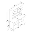 Dulap Bucătărie NICE 3 rafturi 8 uși, 120 x 184 cm - Maroom